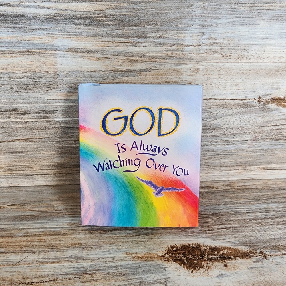 God Is Always Watching Over You Mini Hardcover Inspirational Book Rainbow KB219